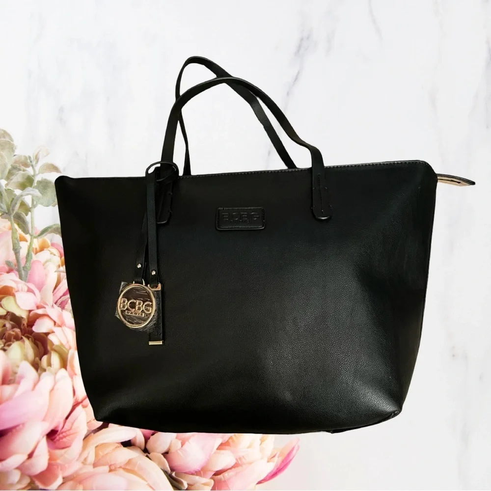 BCBG Paris Black Tote & Crossbody Bag Set NEW - Picture 3 of 12